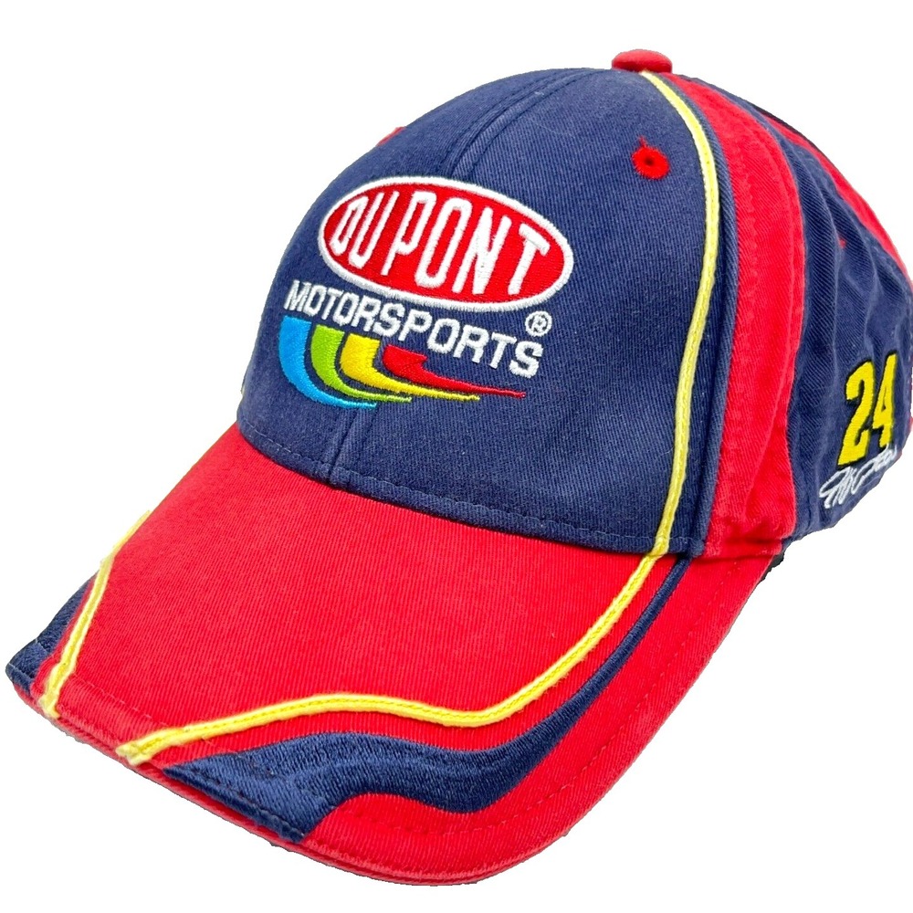 Vintage Jeff Gordon Hat Cap Strap Back Nascar Racing Tee 90s Y2K Dad Rainbow AW